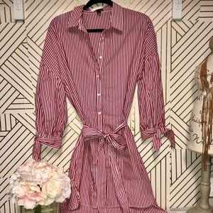 Red and white striped dress